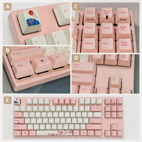 Bàn Phím Cơ Varmilo VA87M Cherry Blossom (Cũ) - Switch Cherry Silent Red | MKShop