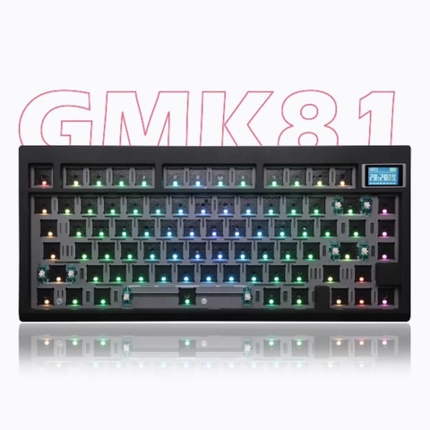 Bộ kit bàn phím cơ GMK81 75% LED RGB hỗ trợ VIA 3 mode kết nối, màn hình TFT