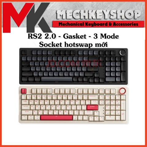 Bàn phím cơ JamesDonkey RS2 V2.0  Hotswap thế hệ mới, 3 mode, RGB, Gasket Mount Pro, Núm vặn