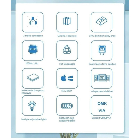 [Sẵn hàng] Kit bàn phím cơ LMK67 Nhôm 3 Modes QMK/VIA