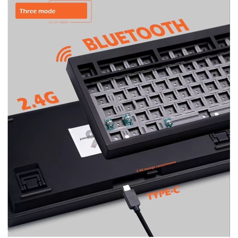 Bộ kit bàn phím cơ GMK81 75% LED RGB hỗ trợ VIA 3 mode kết nối, màn hình TFT