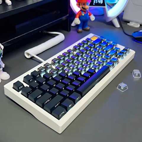 Bộ kit bàn phím cơ GMK81 75% LED RGB hỗ trợ VIA 3 mode kết nối, màn hình TFT