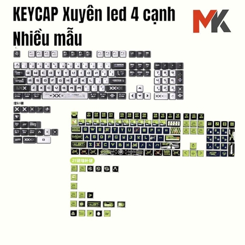 Keycap PBT xuyên led 4 cạnh nhiều mẫu