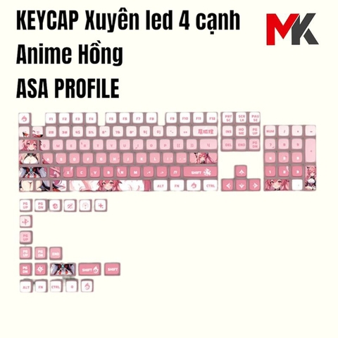 Keycap PBT xuyên led 4 cạnh nhiều mẫu