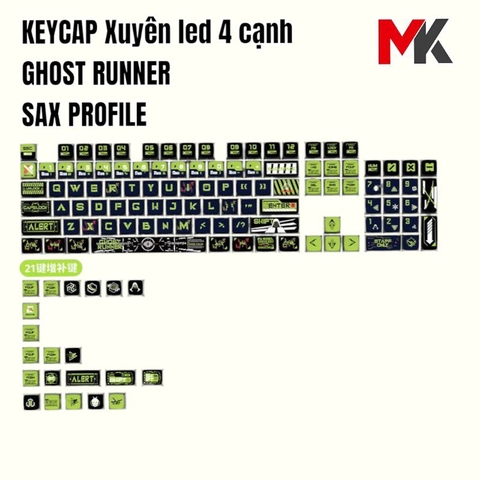 Keycap PBT xuyên led 4 cạnh nhiều mẫu