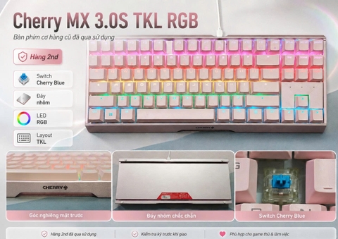 Bàn Phím Cơ Cherry MX 3.0S TKL RGB (Cũ) - Switch Cherry Blue | MKShop