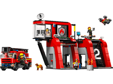 Lego Fire Station with Fire Truck 60414