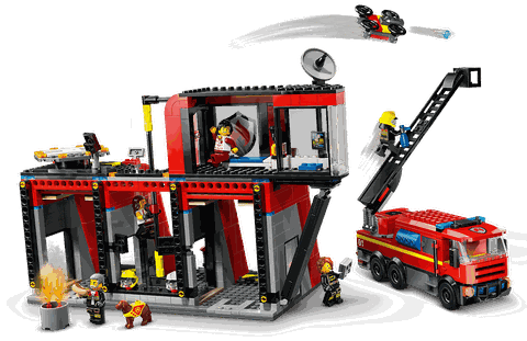 Lego Fire Station with Fire Truck 60414