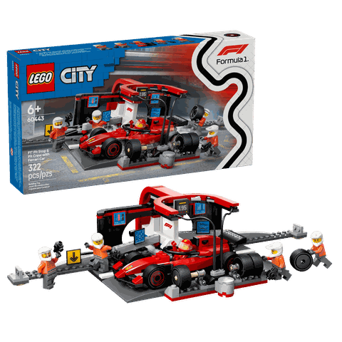 Lego F1® Pit Stop & Pit Crew with Ferrari Car 60443