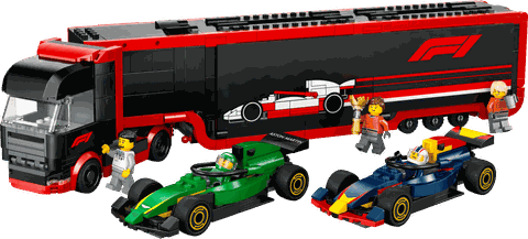 Lego F1® Truck with RB20 & AMR24 F1® Cars 60445