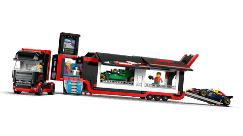 Lego F1® Truck with RB20 & AMR24 F1® Cars 60445