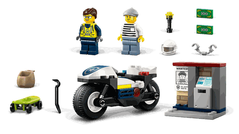 Lego Police Motorcycle Chase 60455