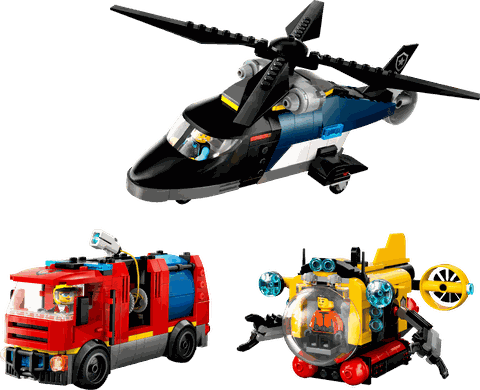 Lego Helicopter, Fire Truck & Submarine Remix 60462