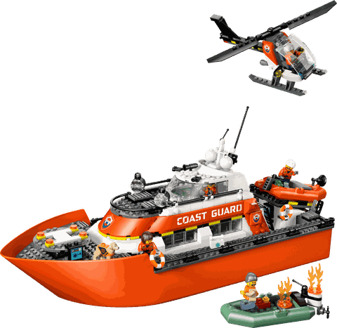 Lego City Coast Guard Rescue Boat & Helicopter 60504