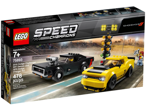 LEGO Speed 2018 Dodge Challenger SRT Demon and 1970 Dodge Charger R/T 75893