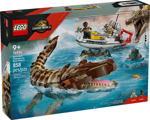 LEGO Brick-Built Mosasaurus Boat Mission 76974