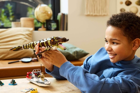 LEGO Brick-Built Mosasaurus Boat Mission 76974