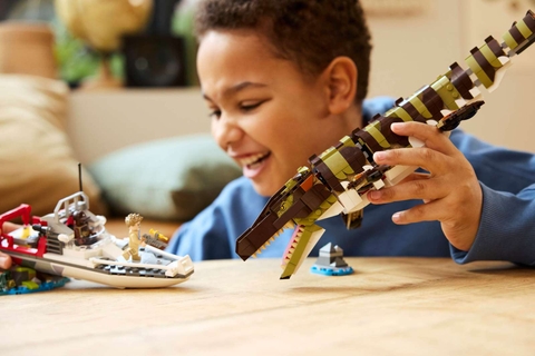 LEGO Brick-Built Mosasaurus Boat Mission 76974