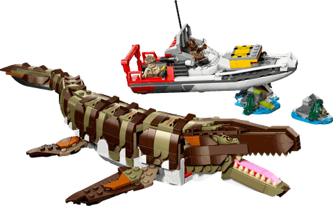 LEGO Brick-Built Mosasaurus Boat Mission 76974