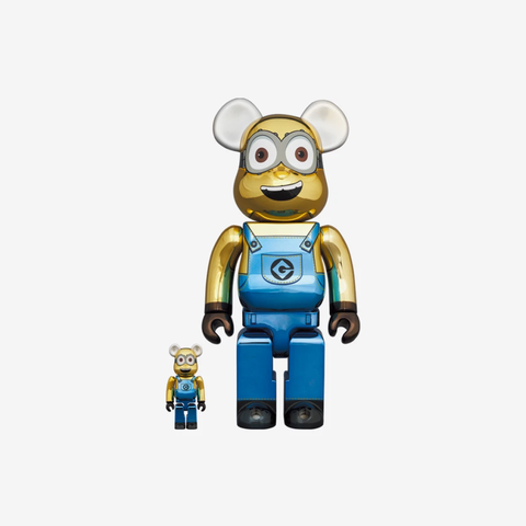 Bearbrick Despicable Me Dave Gold Chrome Ver. 100％ & 400％ Set
