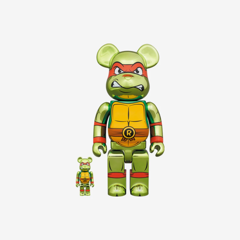 Bearbrick TMNT Raphael Chrome 100% & 400% Set