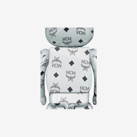 Bearbrick x MCM White Chrome Ver. 100% & 400% Set