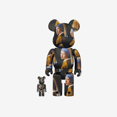 Bearbrick Johannes Vermeer Girl With A Pearl Earring 100% & 400% Set