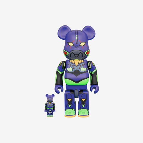 Bearbrick Evangelion Unit 01 New Paint Ver. 100% & 400% Set