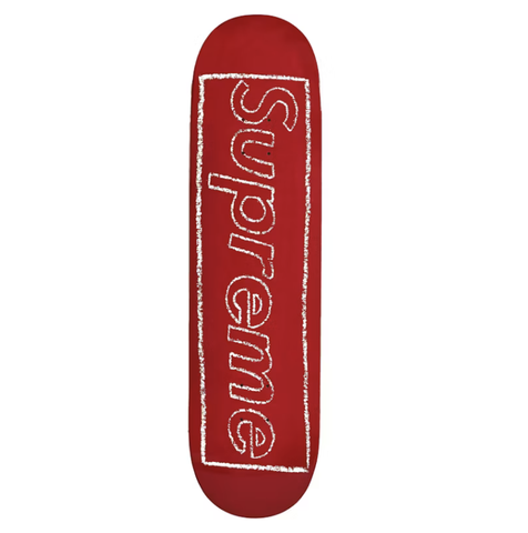 Ván trượt Supreme x Kaws Chalk Logo Skateboard Deck Red - 21SS