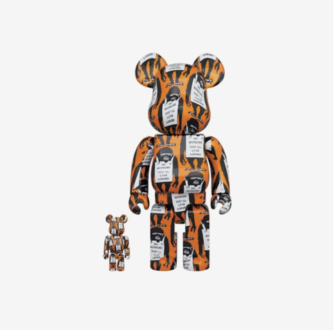 Bearbrick Monkey Sign Orange 100% & 400% Set