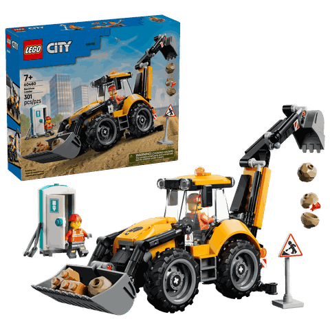 Lego City Yellow Backhoe Loader 60480