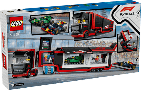 Lego F1® Truck with RB20 & AMR24 F1® Cars 60445