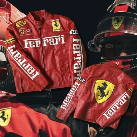Ferrari Red Race Jacket Leather