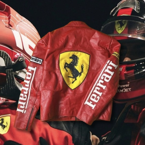 Ferrari Red Race Jacket Leather
