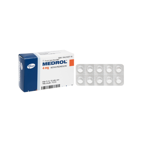 Medrol 4mg [ 3 vỉ x 10 viên ] thuốc kháng viêm