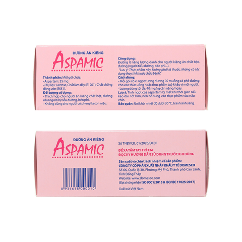 ĐƯỜNG ASPAMIC [Hộp 50 gói x 1g] Đường dành cho người ăn kiêng