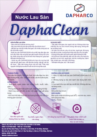 Nước lau sàn Tinh dầu Thảo mộc DAPHACLEAN