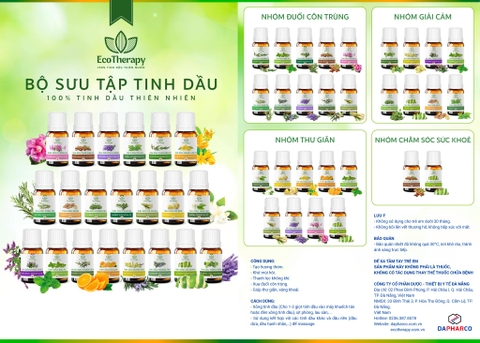 Tinh dầu HƯƠNG NHU cao cấp EcoTherapy [Lọ 10ml] xông phòng, khử mùi, lọc không khí