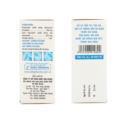 KLAMENTIN 500/62.5 [ 24 gói x 2g ] Thuốc kháng sinh dạng cốm pha hỗn dịch