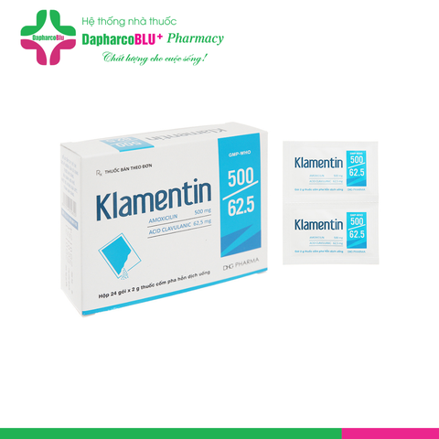 KLAMENTIN 500/62.5 [ 24 gói x 2g ] Thuốc kháng sinh dạng cốm pha hỗn dịch