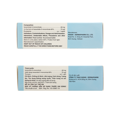 IMIDU 60MG [Hộp/ 30 viên] Dự phòng cơn đau thắt ngực