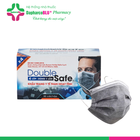 Khẩu trang y tế Double Safe than hoạt tính 4 lớp