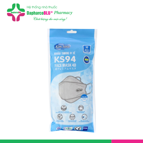 Khẩu Trang Y Tế 3 Kim Sora KS94 3 lớp (Trắng)