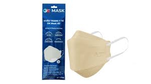 Khẩu trang OK Mask 4D 3 lớp (Xanh,Kem,Trắng)