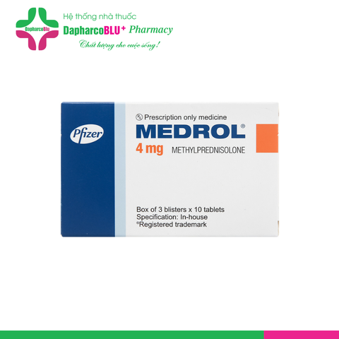 Medrol 4mg [ 3 vỉ x 10 viên ] thuốc kháng viêm