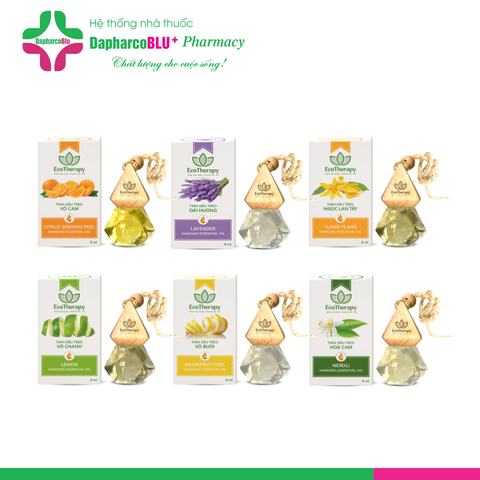 Tinh dầu treo Cao cấp EcoTherapy thảo mộc thiên nhiên [Lọ 8ml] - khử mùi, kháng khuẩn, chống say xe