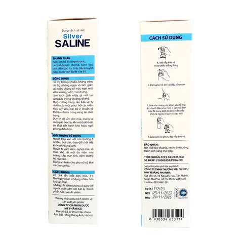 Dung dịch vệ sinh mũi Silver SALINE [Chai xịt 70ml]