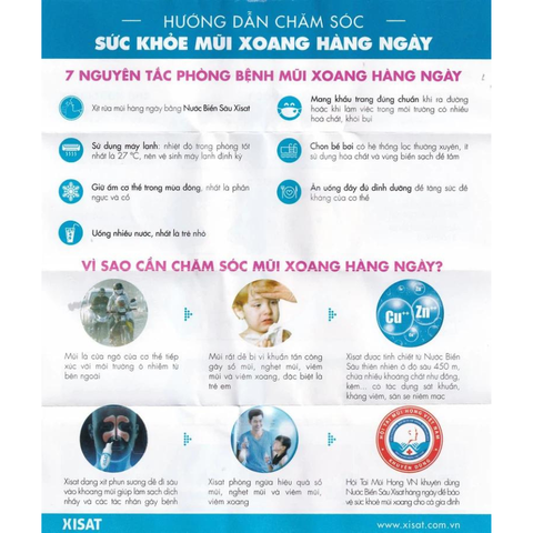 Xịt mũi nước biển sâu XISAT [75ml] xịt sạch thông mũi dùng cho người lớn