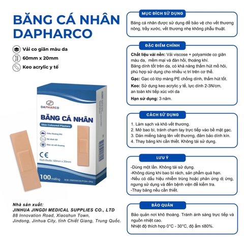 Băng Cá Nhân 72x19mm - Băng Keo Cá Nhân Dapharco