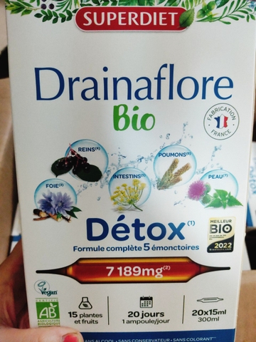 Thải độc 5 trong 1 gan thận da ruột phổi superdiet 20 ống 